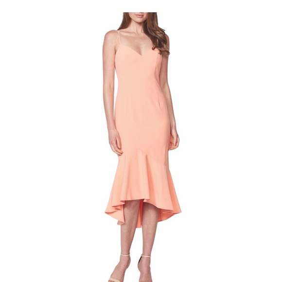 🎉Host Pick🎉 Bardot Peach Cocktail Ruffle Dress